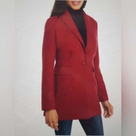 crown & ivy Jackets & Blazers - NWT Crown & Ivy Cranberry Red Car Coat XL